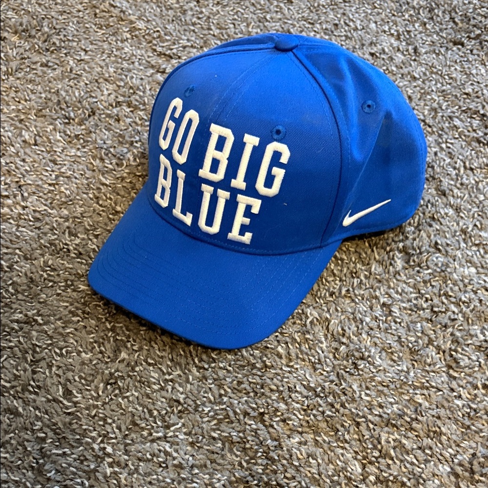 Nike Blue Hat with White Text